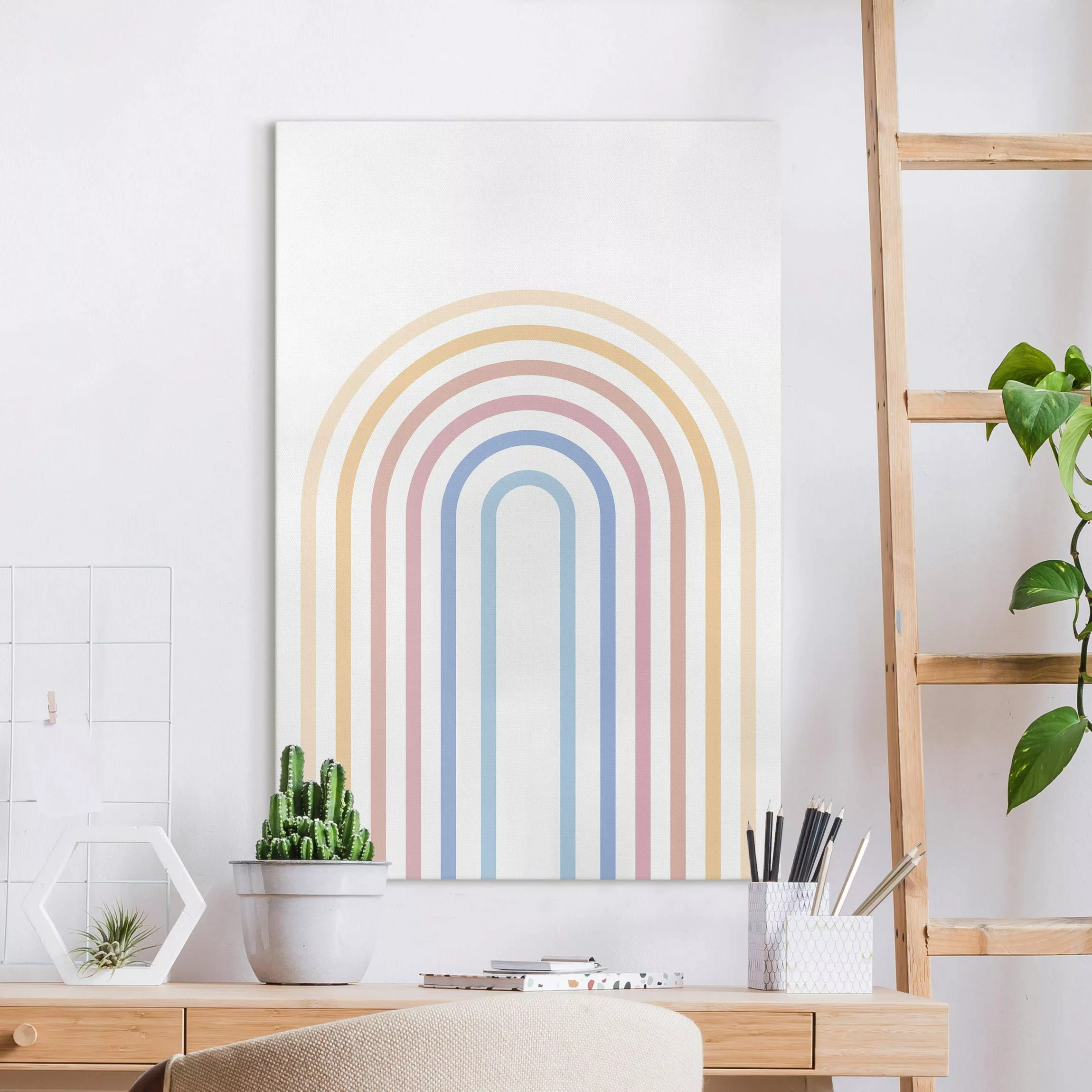 Leinwandbild Pastell Regenbogen günstig online kaufen