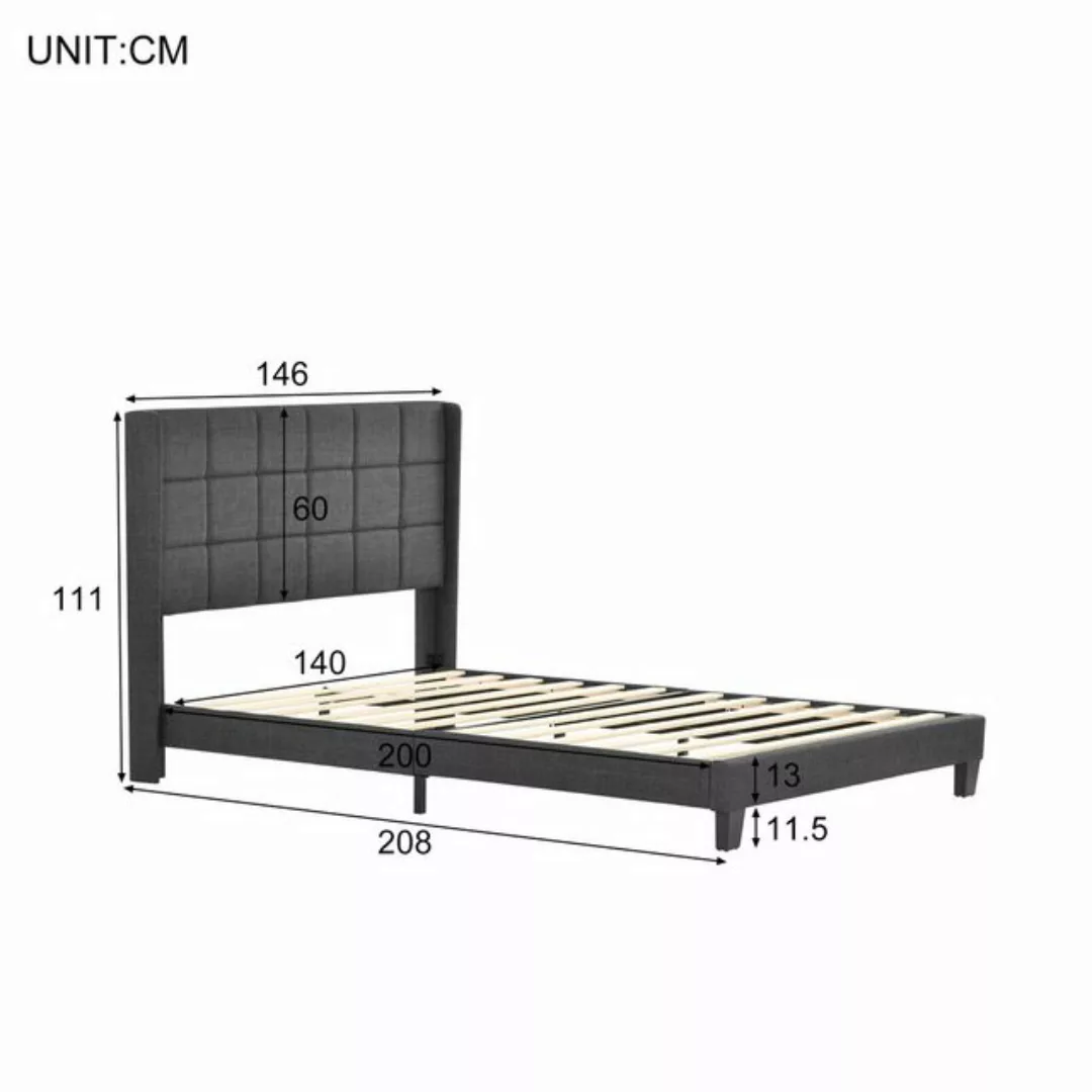 Gotagee Polsterbett Polsterbett Doppelbett Lattenrost 140x200cm Jugendbett günstig online kaufen