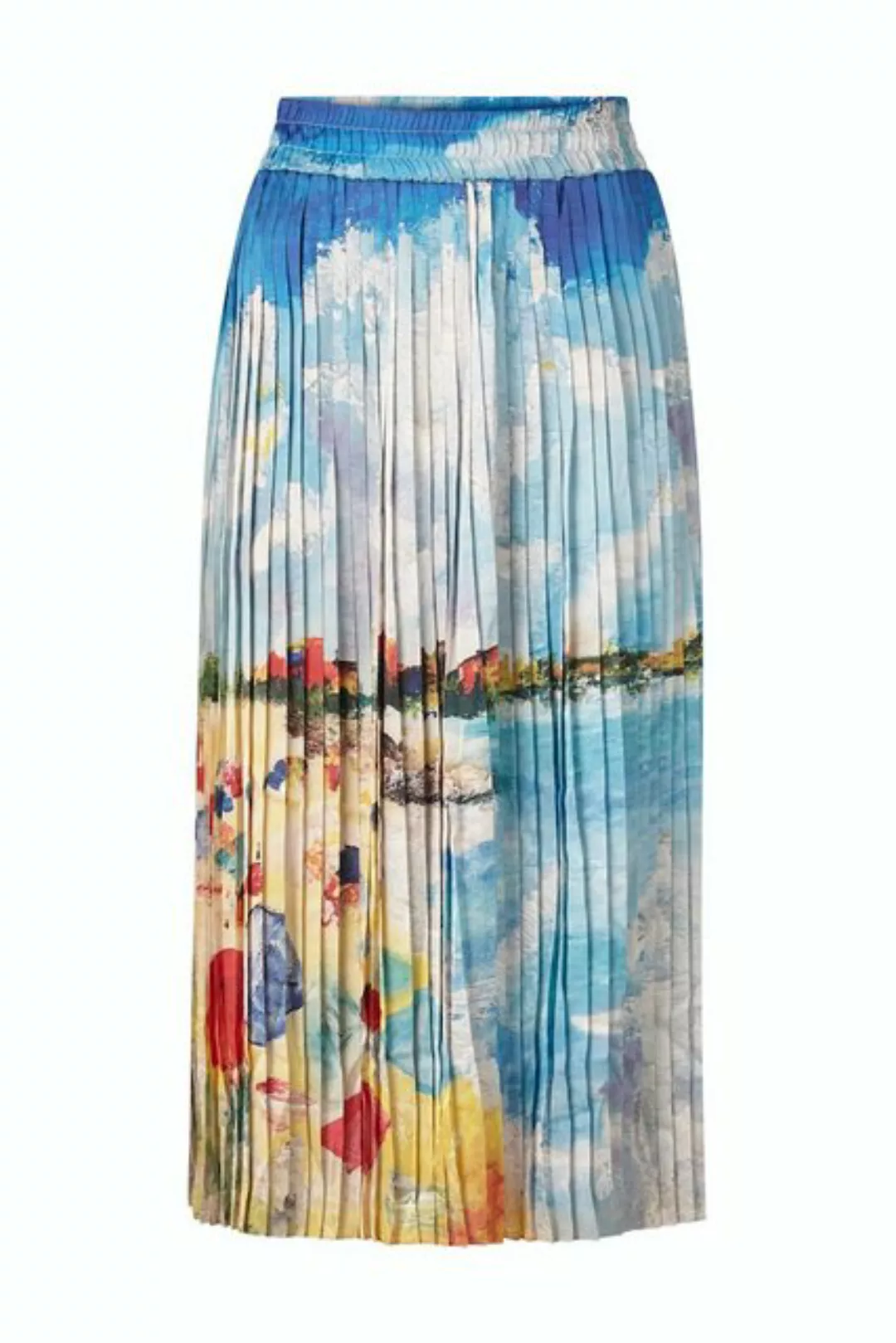 Rich & Royal Sommerrock Printed Plissee Skirt, cotton blue günstig online kaufen