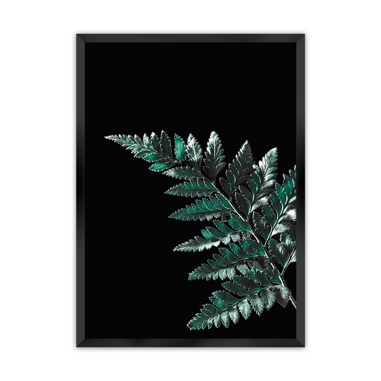 Poster Dark Fern Leaf, 50 x 70 cm, Rahmen wählen: schwarz günstig online kaufen