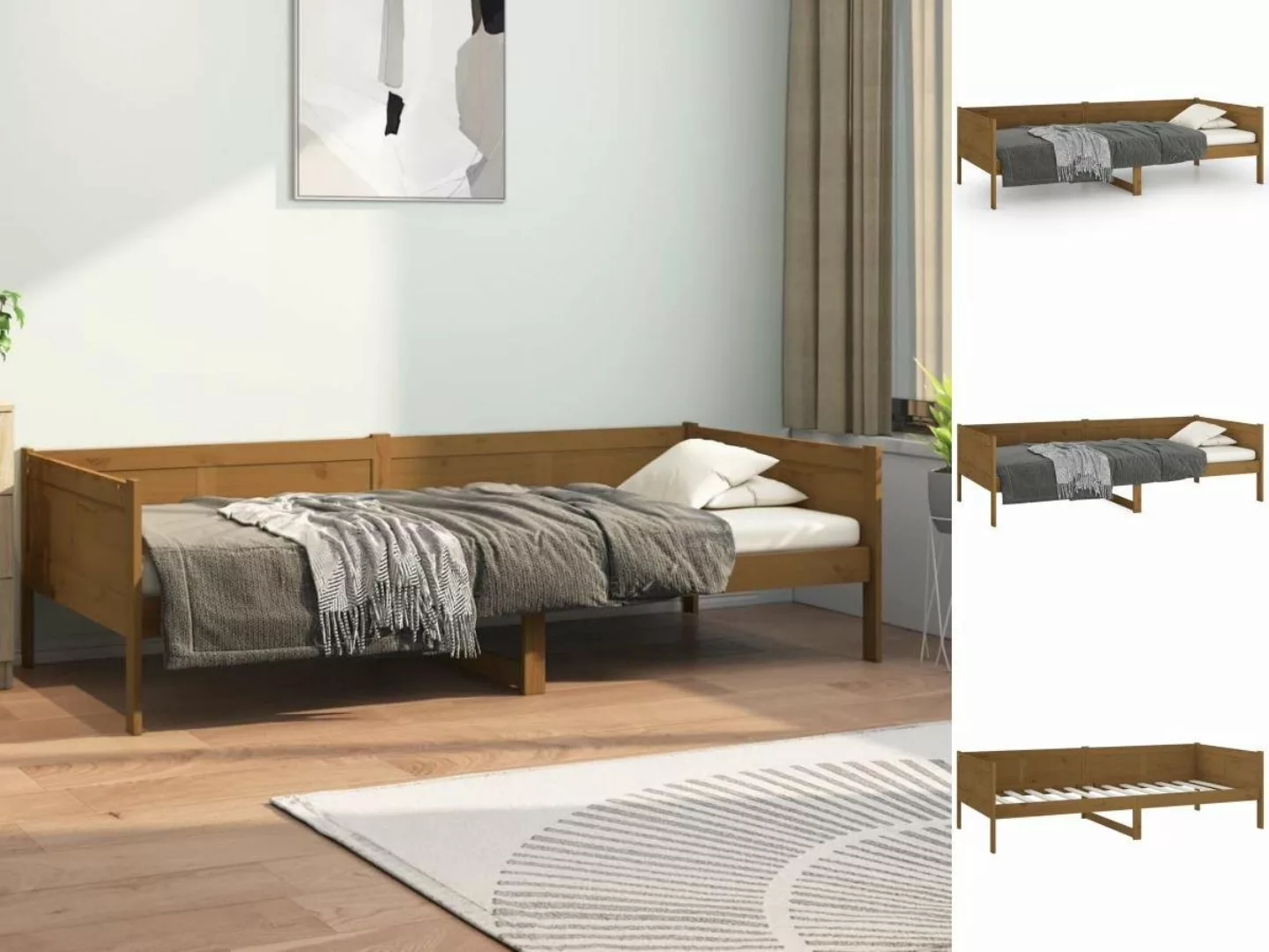 vidaXL Gästebett Tagesbett Gästebett Honigbraun Massivholz Kiefer 90x190 cm günstig online kaufen