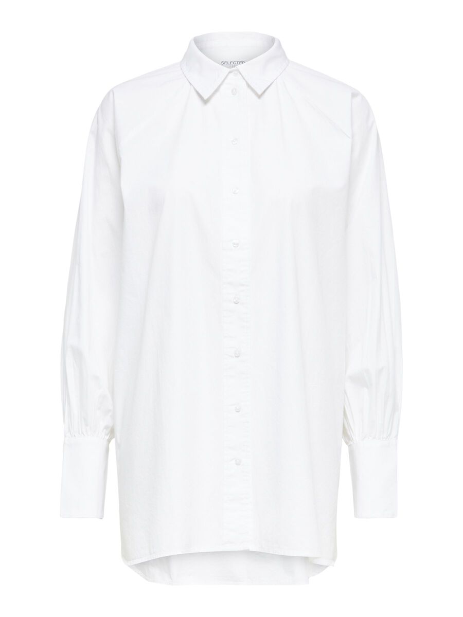 SELECTED Lang Bio-baumwolle Hemd Damen White günstig online kaufen