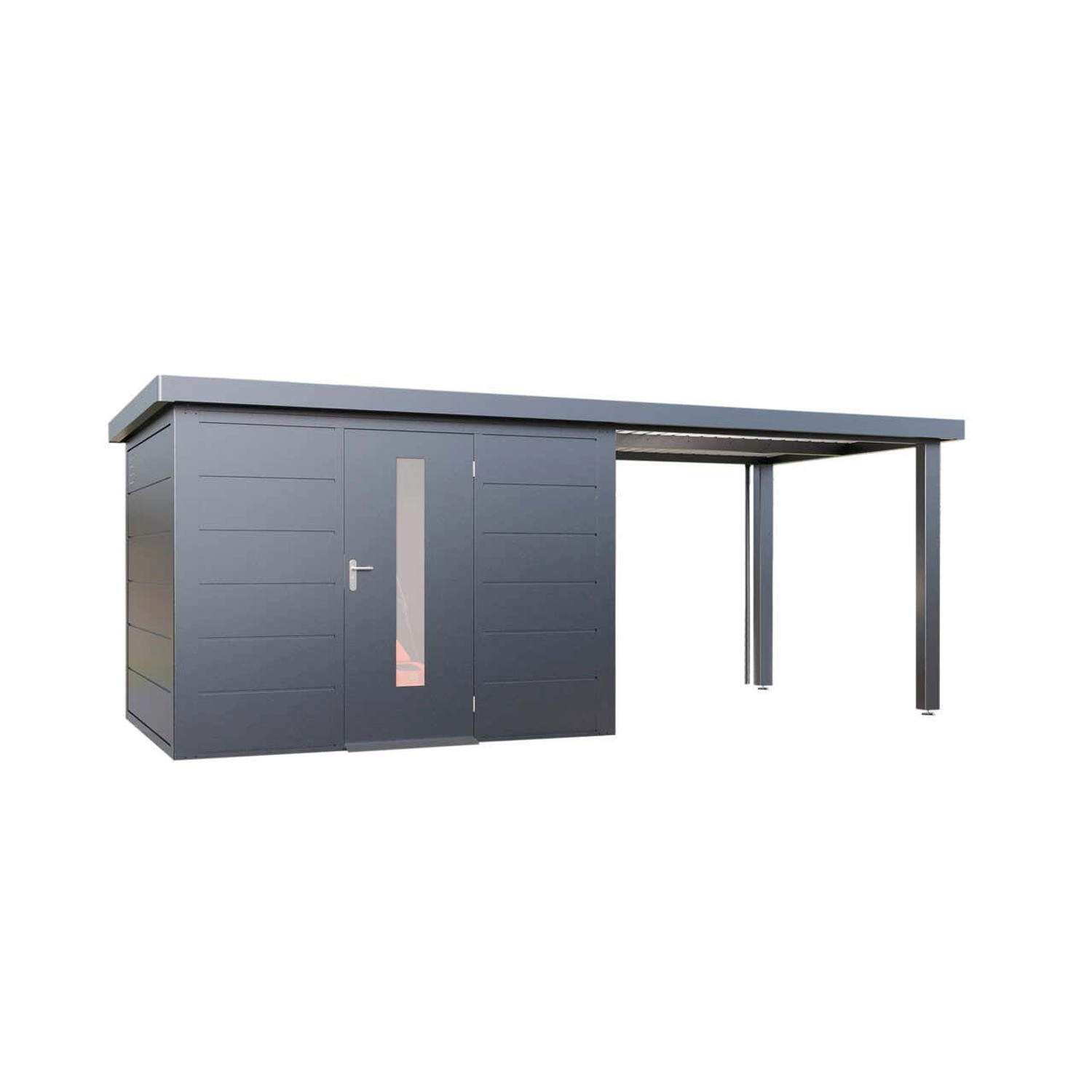 Finnhaus Wolff Metall-Gerätehaus Thorin 6024 Anthrazit günstig online kaufen