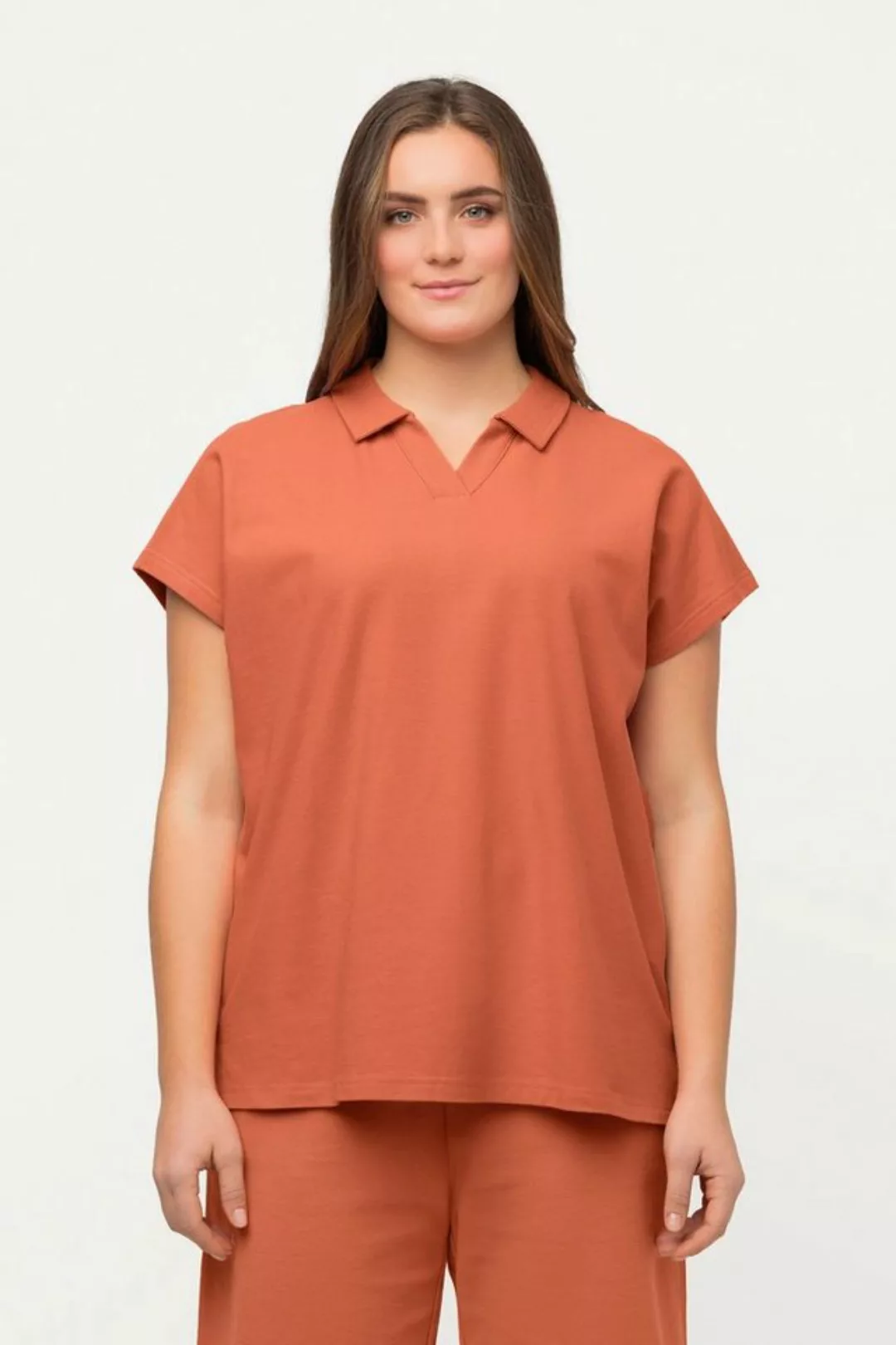 Ulla Popken Poloshirt Poloshirt Oversized Polokragen Halbarm günstig online kaufen