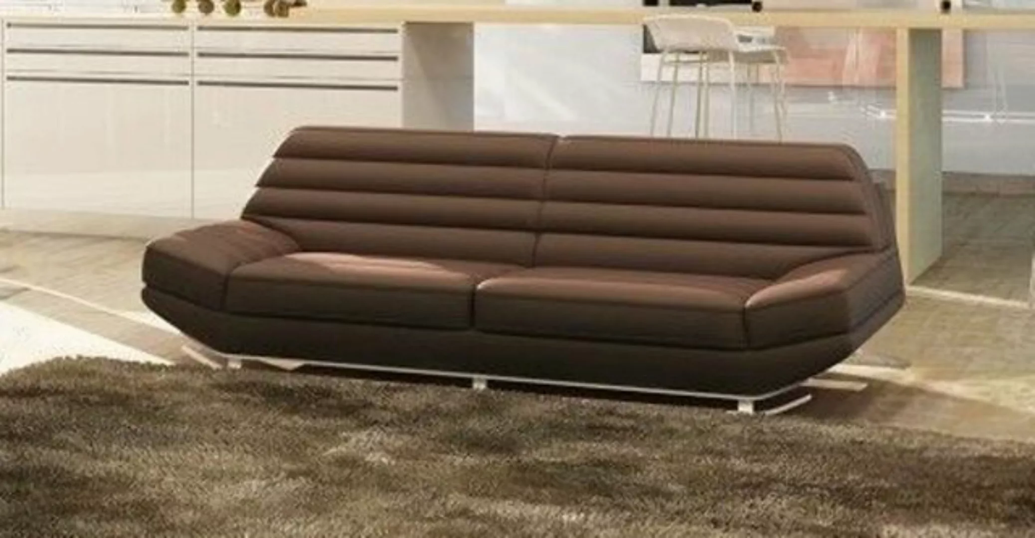 JVmoebel Sofa Sofa 3 Sitzer Couch Leder Braun Modern Sofa Neu Sofort, 1 Tei günstig online kaufen