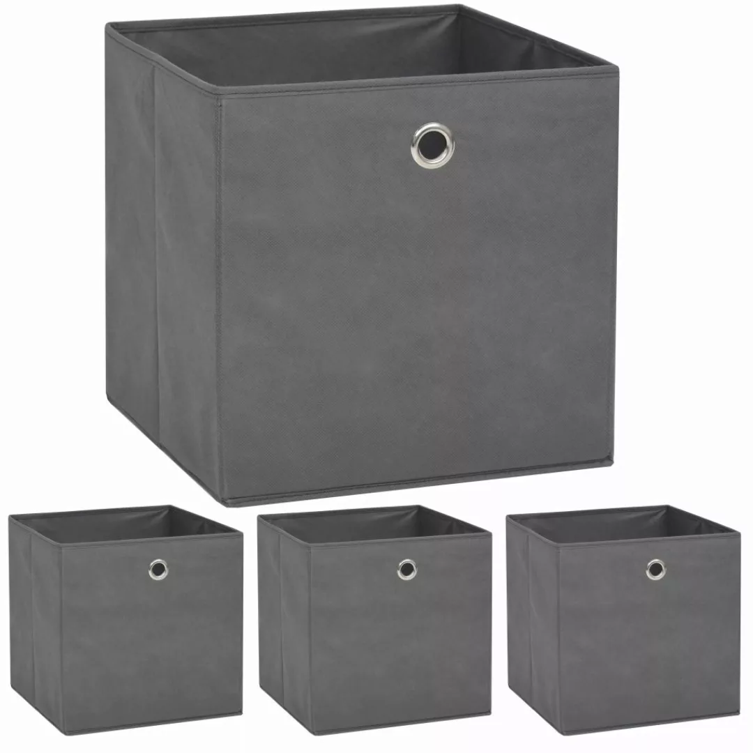 Aufbewahrungsboxen 4 Stk. Vliesstoff 32 X 32 X 32 Cm Grau günstig online kaufen