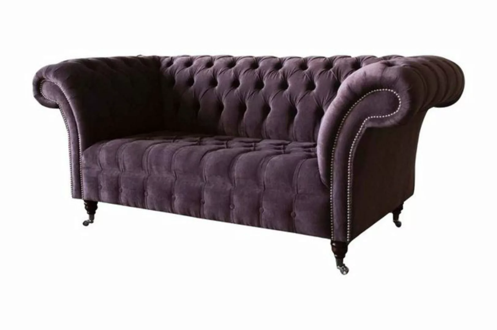 JVmoebel Sofa Chesterfield Sofa Couch Design Lila Polster Textil Zweisitzer günstig online kaufen