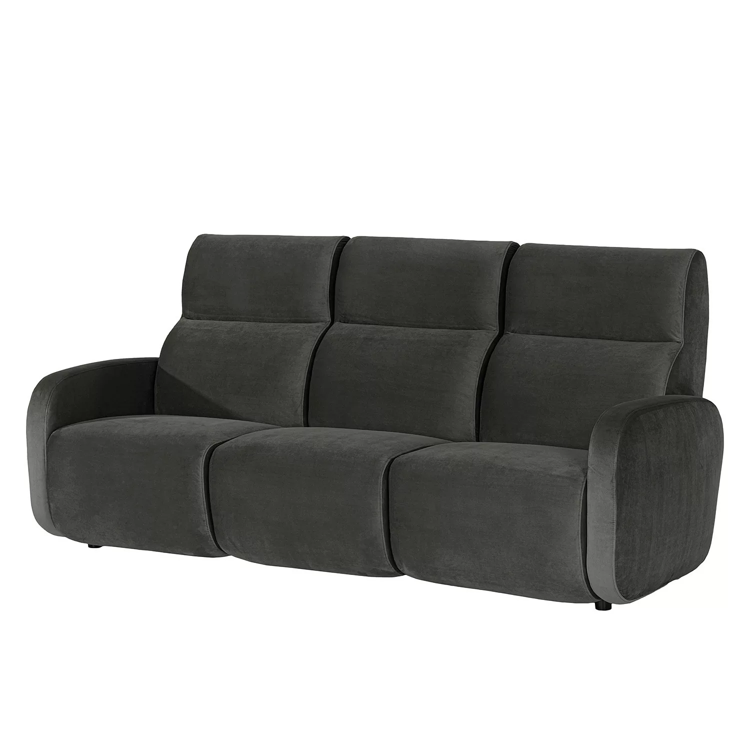 home24 loftscape Sofa Mezin I 3-Sitzer Grau Samt 231x104x103 cm günstig online kaufen