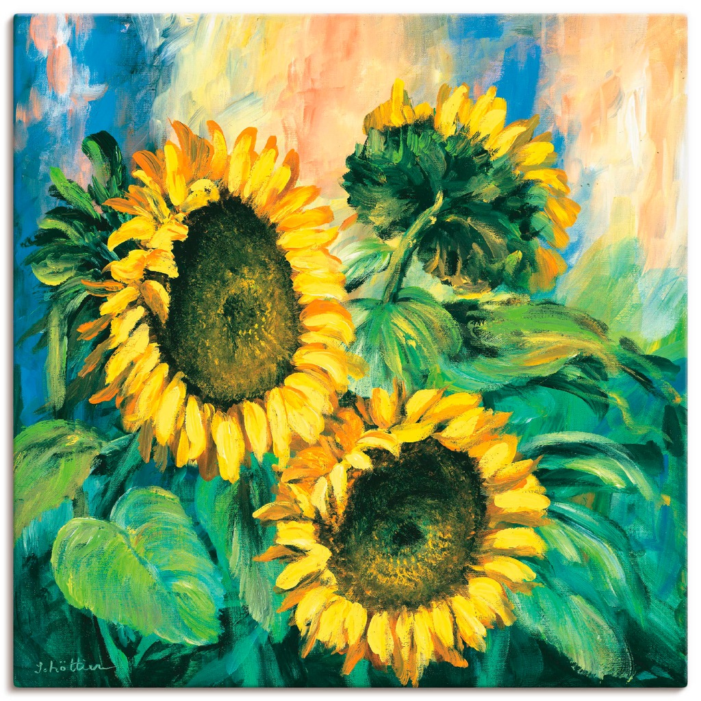 Artland Leinwandbild "Sonnenblumen II", Blumen, (1 St.), auf Keilrahmen ges günstig online kaufen