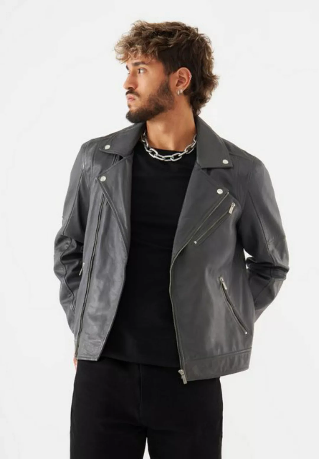 Bolongaro Trevor Lederjacke WOUT BIKER Weiches Leder, gewalktes Finish, Pan günstig online kaufen