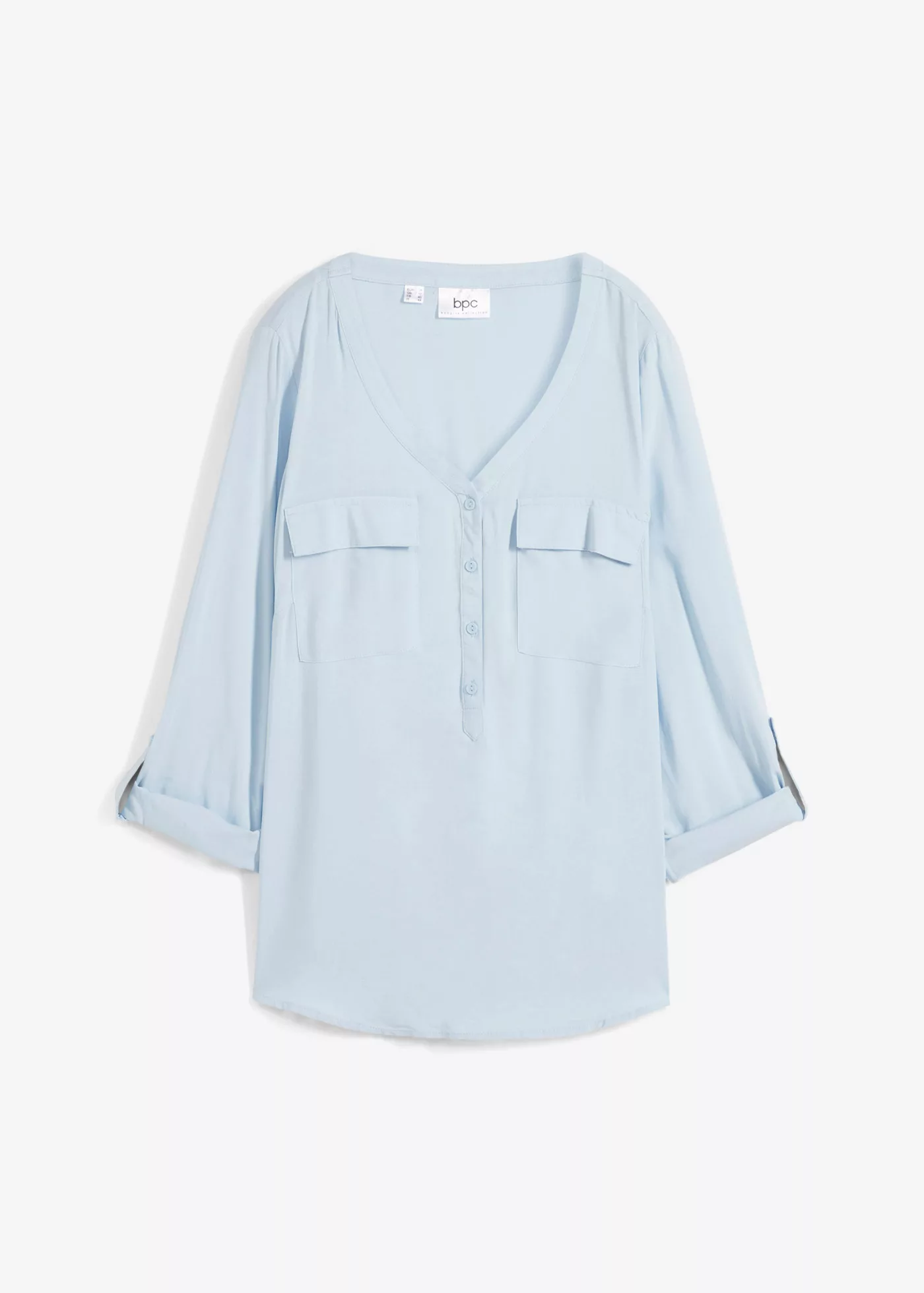 Bluse mit V-Ausschnitt, Langarm günstig online kaufen