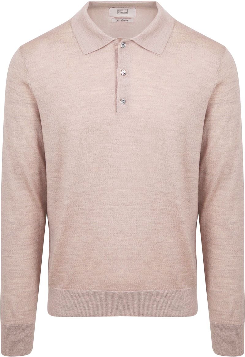 King Essentials The Robert Long Sleeve Poloshirt Merino Beige - Größe L günstig online kaufen