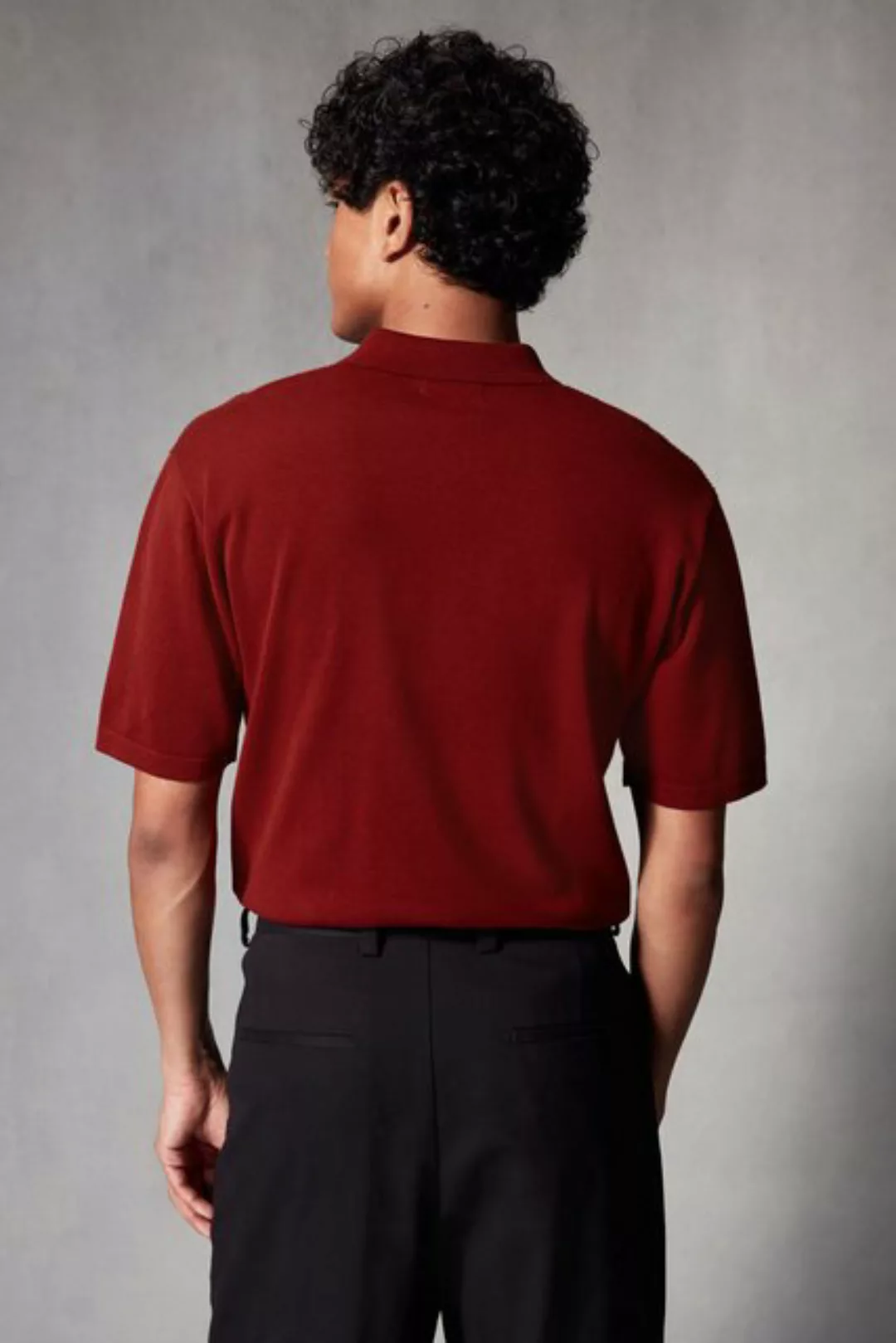 Next Poloshirt Regular Fit Poloshirt, vertikaler Strukturstrick (1-tlg) günstig online kaufen