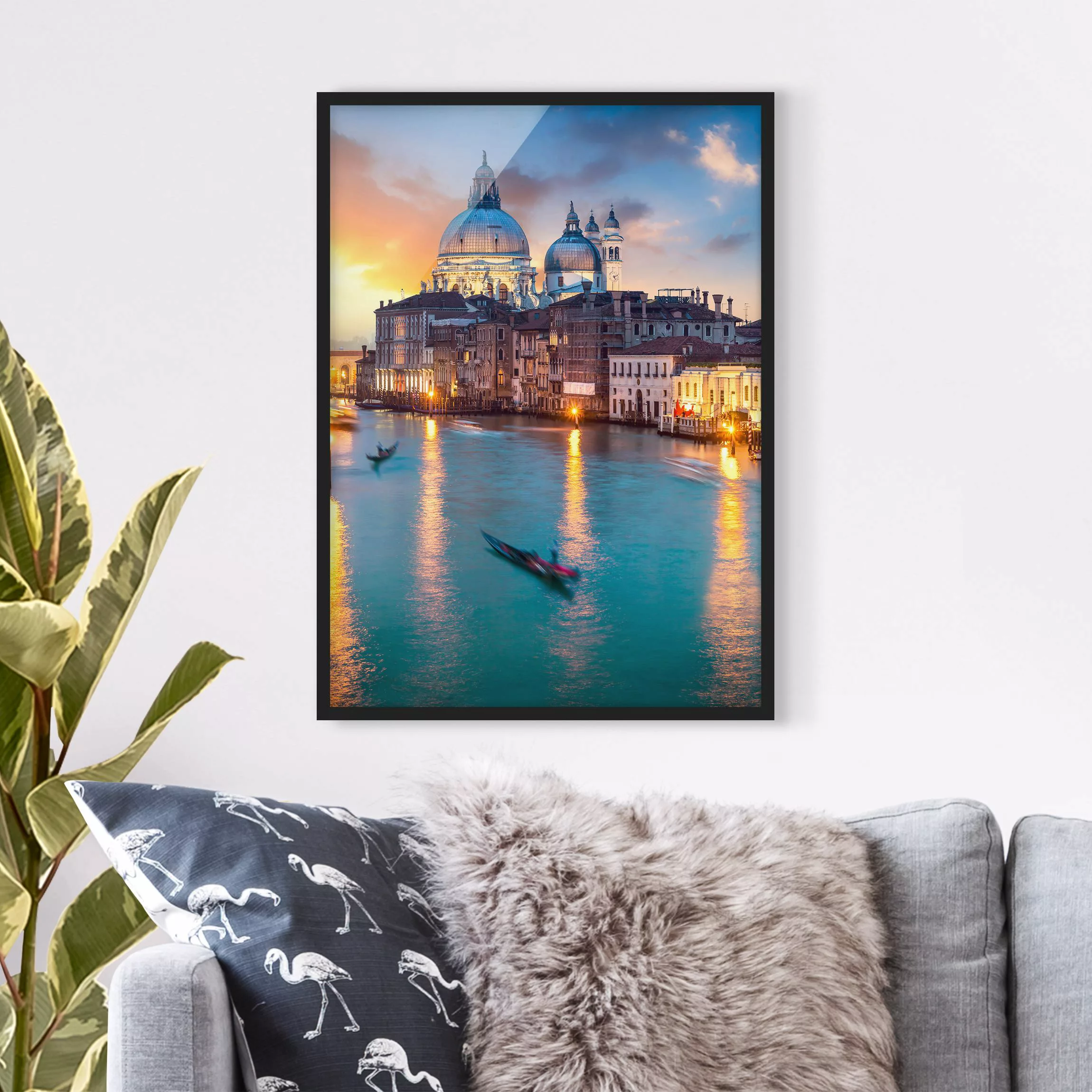 Bild mit Rahmen Sunset in Venice günstig online kaufen