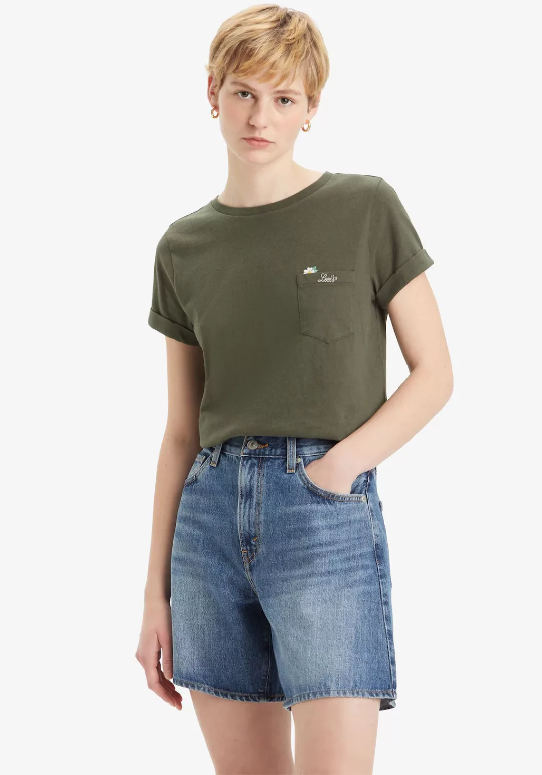 Levis T-Shirt "MARGOT POCKET TEE", mit Brusttasche mit Blumen- und Logostic günstig online kaufen