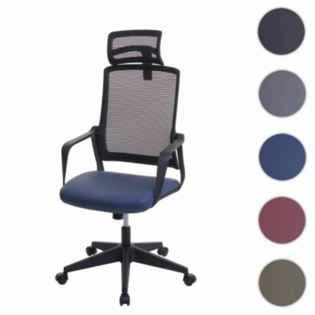 HWC Mendler Bürostuhl blau/grau günstig online kaufen