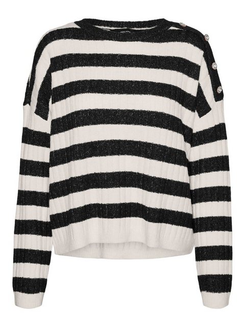 Vero Moda Rundhalspullover VMELYA LS O-NECK BUTTON PULLOVER GA BOO günstig online kaufen