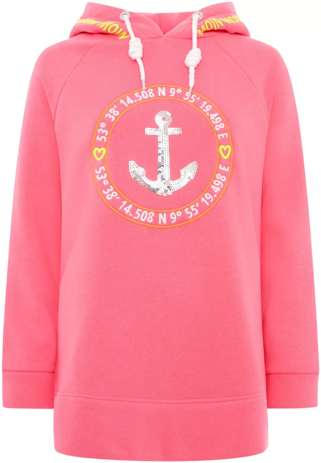 Zwillingsherz Hoodie "Strandglück Paillette" mit Anker-Motiv günstig online kaufen