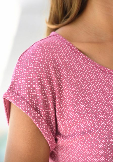 LASCANA Kurzarmshirt "mit modischem Cut-Out", aus weichem Viskose-Stretch günstig online kaufen