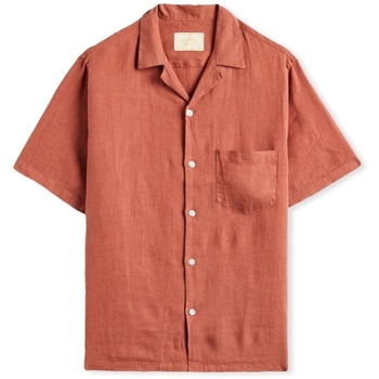 Portuguese Flannel  Hemdbluse Linen Camp Collar Shirt - Terracota günstig online kaufen