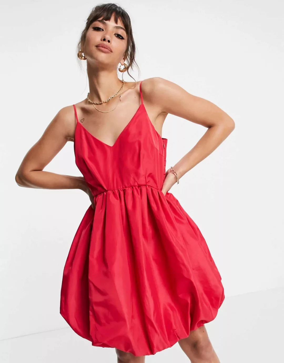 Vila – Camisole-Kleid mit Ballonrock in Rosa günstig online kaufen