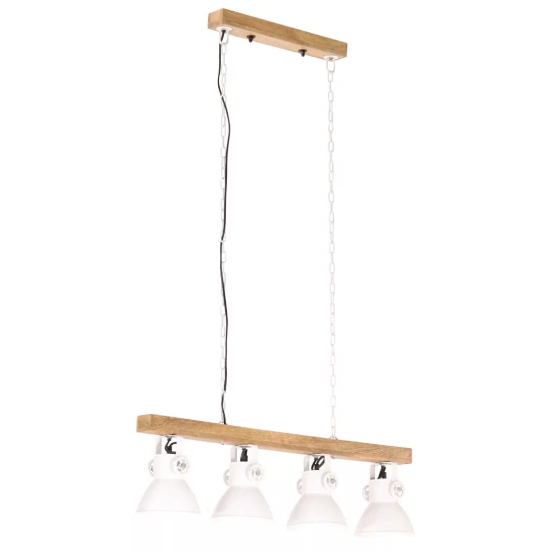 Deckenlampe Industriestil Weiß E27 Mangoholz günstig online kaufen