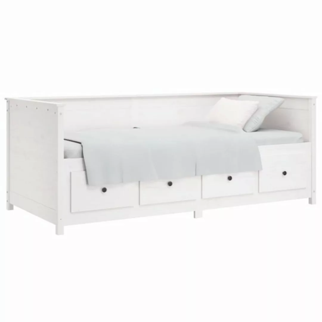 furnicato Bett Tagesbett Weiß 75x190 cm Massivholz Kiefer (1-tlg) günstig online kaufen