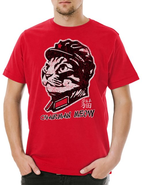 Urban Backwoods Print-Shirt Chairman Meow Herren T-Shirt Mao Cat Cats Socia günstig online kaufen