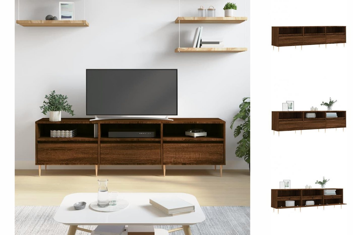 vidaXL TV-Schrank TV-Schrank Braun Eichen-Optik 150x30x44,5 cm Spanplatte günstig online kaufen