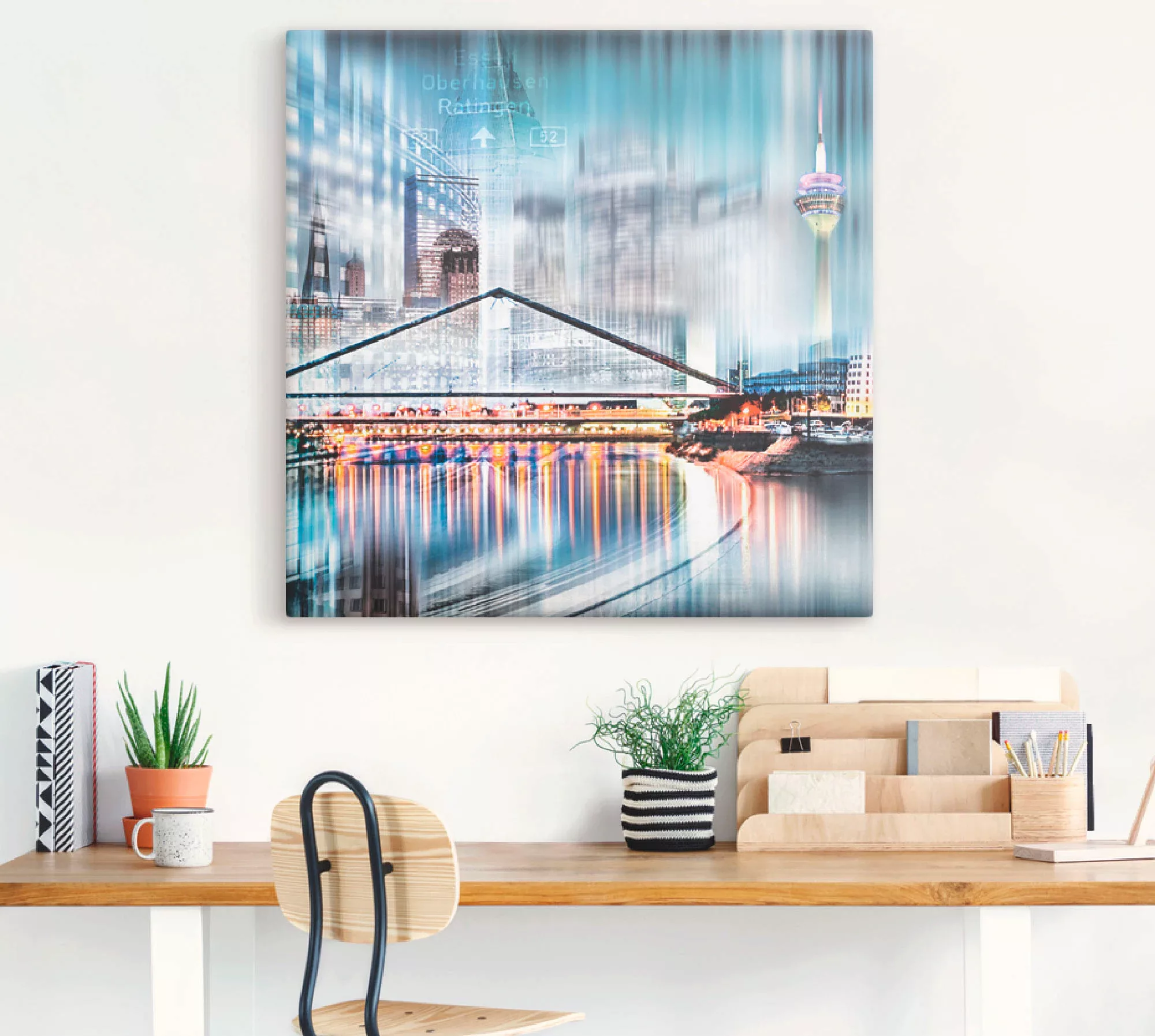 Artland Leinwandbild "Düsseldorf Collage Skyline 13", Deutschland, (1 St.), günstig online kaufen