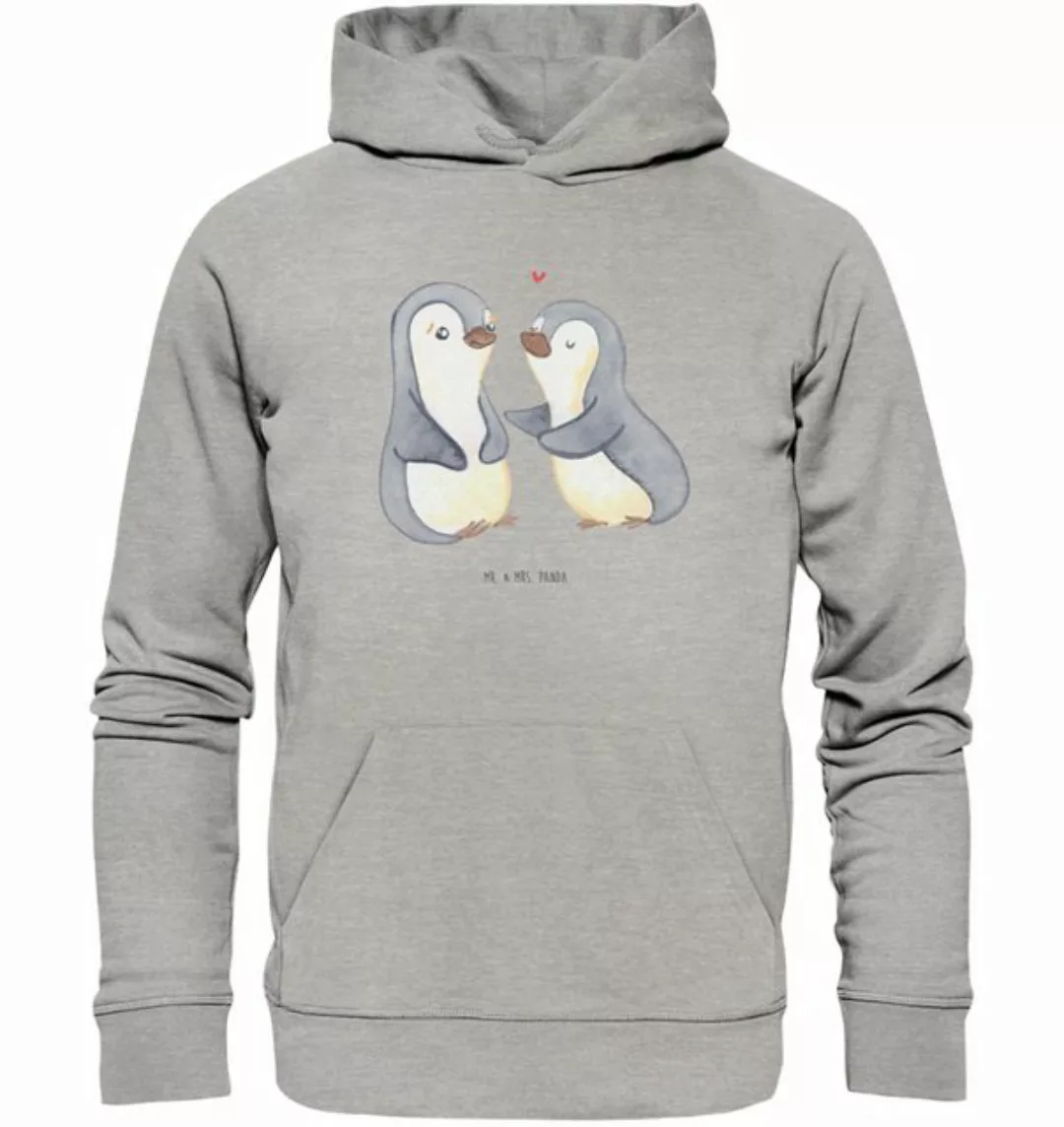 Mr. & Mrs. Panda Hoodie Pinguine trösten Größe S - Heather Grey - Geschenk, günstig online kaufen