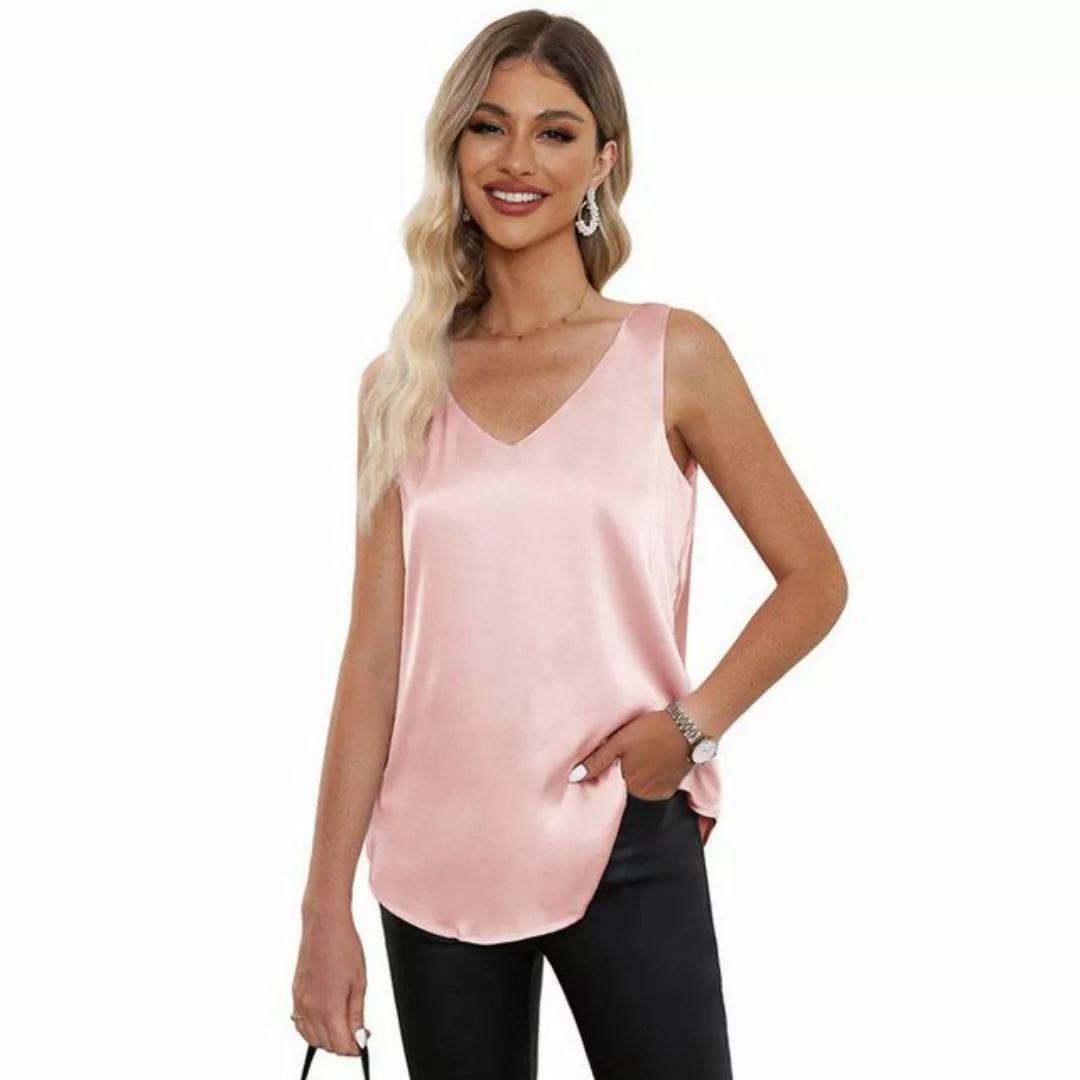 YRIIOMO Tanktop Damenmode Sommer ärmelloses Oberteil, einfacher einfarbiger günstig online kaufen