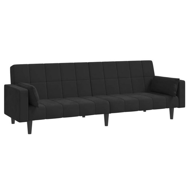 vidaXL Schlafsofa, Sofa 2-Sitzer mit 2 Kissen Schwarz Samt günstig online kaufen