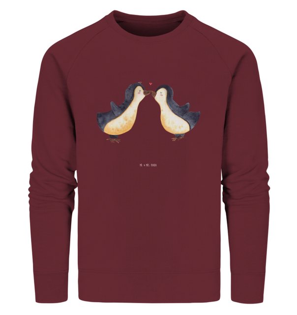 Mr. & Mrs. Panda Longpullover Größe XS Pinguine Kuss - Burgundy - Geschenk, günstig online kaufen