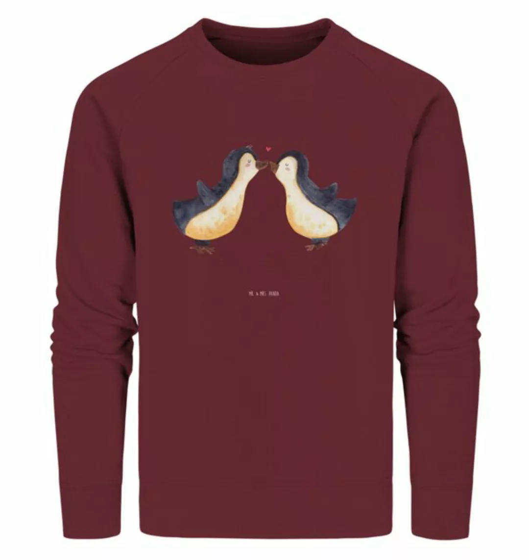 Mr. & Mrs. Panda Longpullover Größe XS Pinguine Kuss - Burgundy - Geschenk, günstig online kaufen