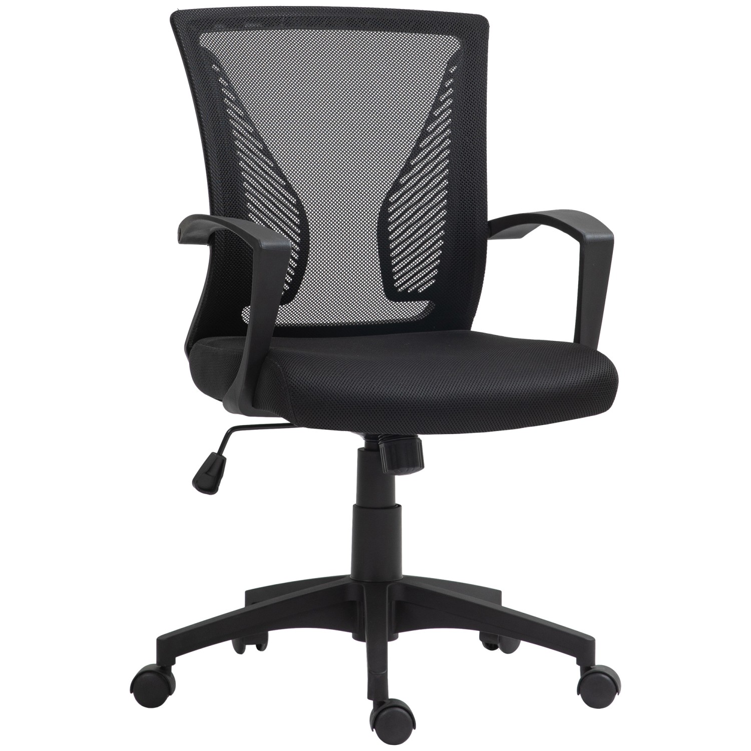 HOMCOM Bürostuhl Polyester Schaumstoff Schwarz 62L x 60B x 92-102H cm günstig online kaufen