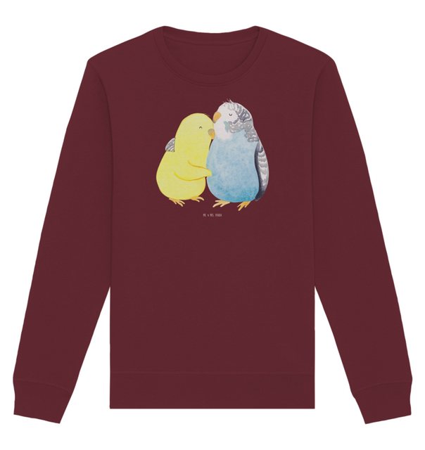 Mr. & Mrs. Panda Longpullover Größe M Wellensittich Liebe - Burgundy - Gesc günstig online kaufen