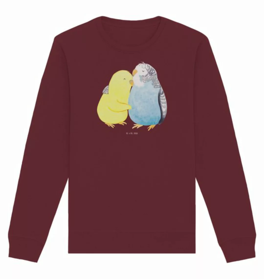 Mr. & Mrs. Panda Longpullover Größe L Wellensittich Liebe - Burgundy - Gesc günstig online kaufen