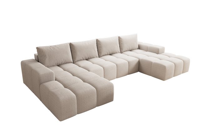 PROMETO Möbel Ecksofa Couch U-Form, Sofa U-Form Teddy-Bouclé - Stoff Cento günstig online kaufen