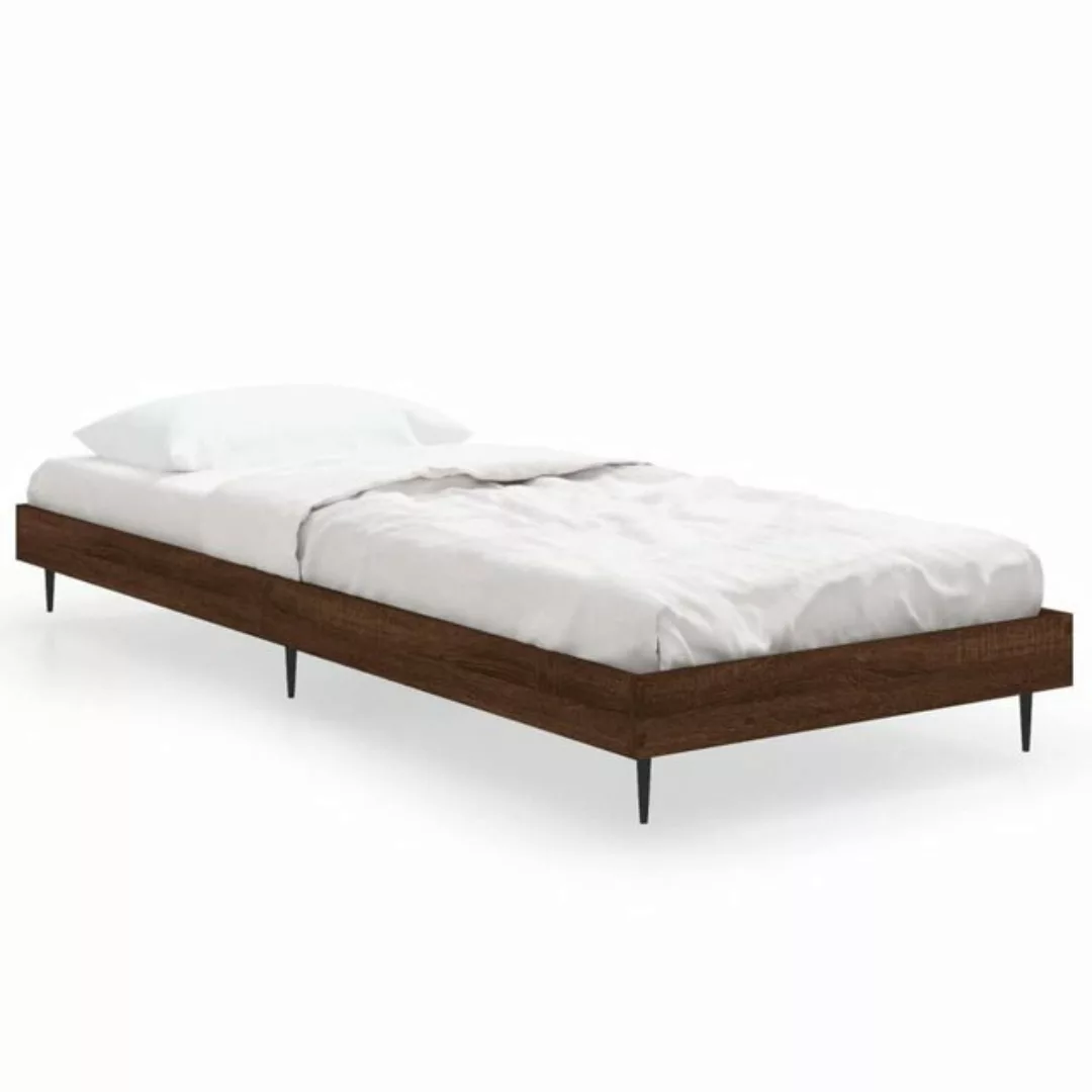 furnicato Bett Bettgestell Braun Eichen-Optik 75x190 cm Holzwerkstoff günstig online kaufen