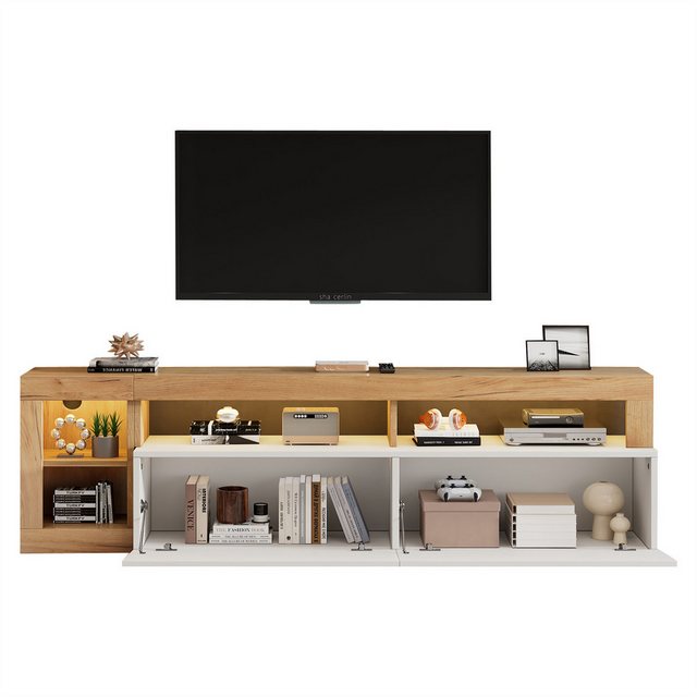 XDOVET TV-Schrank Moderner TV-Schrank,offener Stauraum mit LED-Kontrollleuc günstig online kaufen