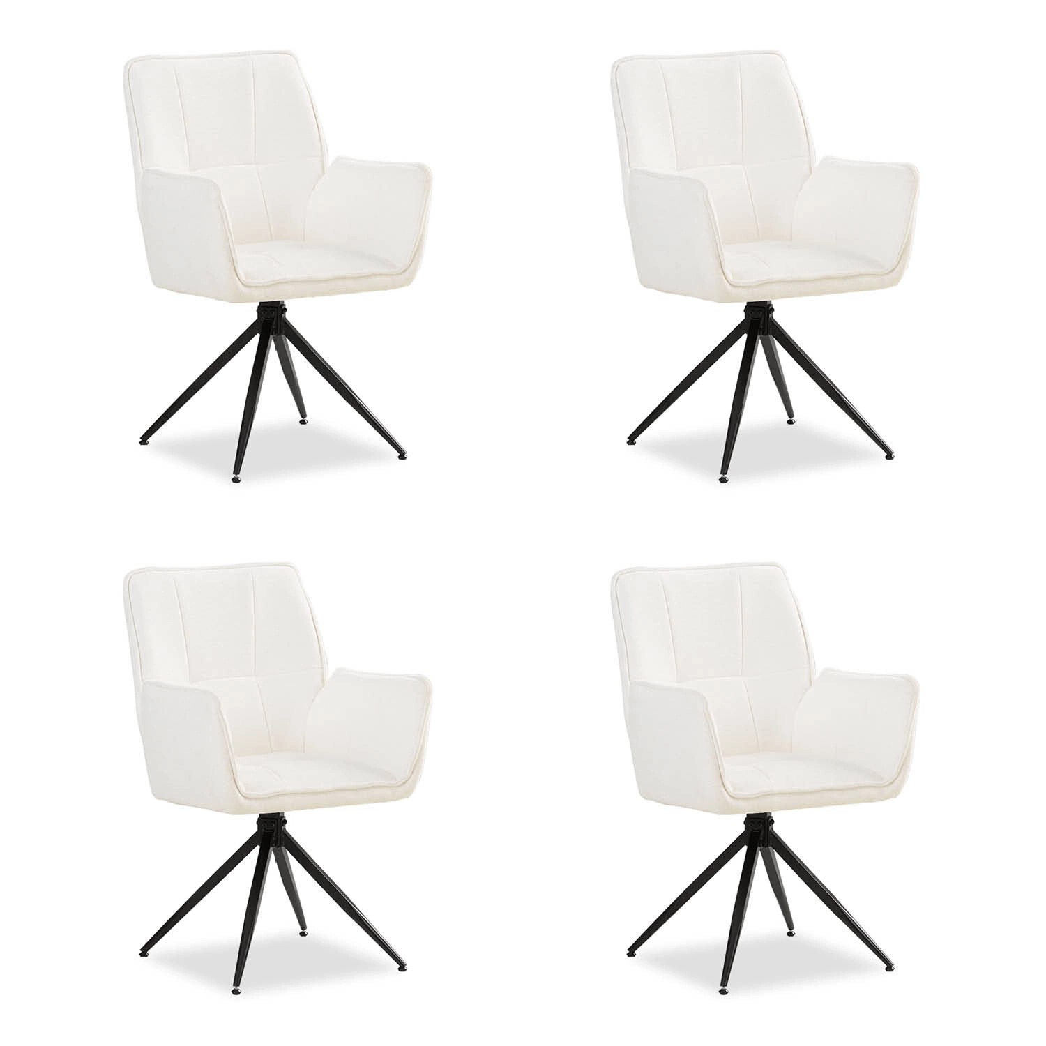 Homestyle4u 4er Set Polsterstühle Drehbar in Weiß 2860 günstig online kaufen