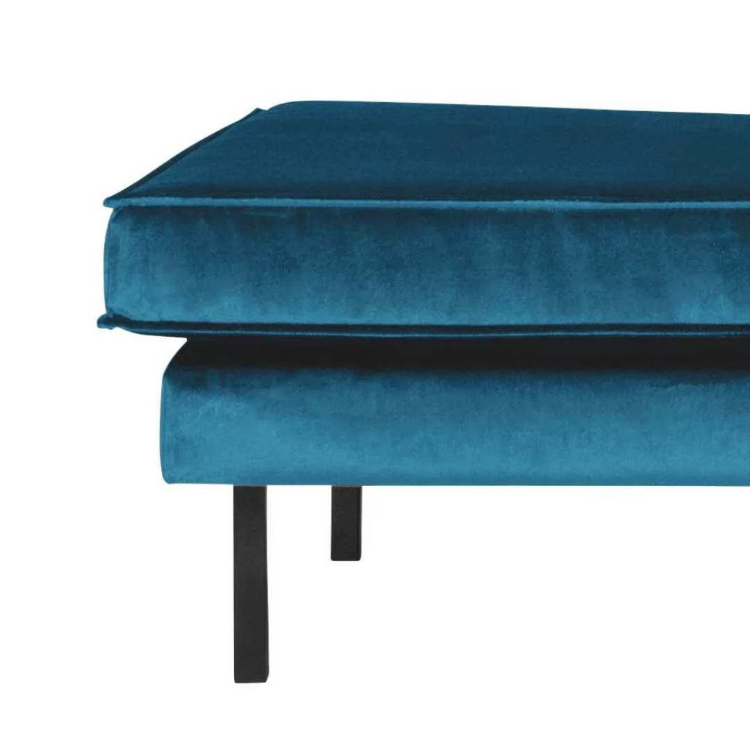 Sofa Recamiere in Blau Samtbezug günstig online kaufen