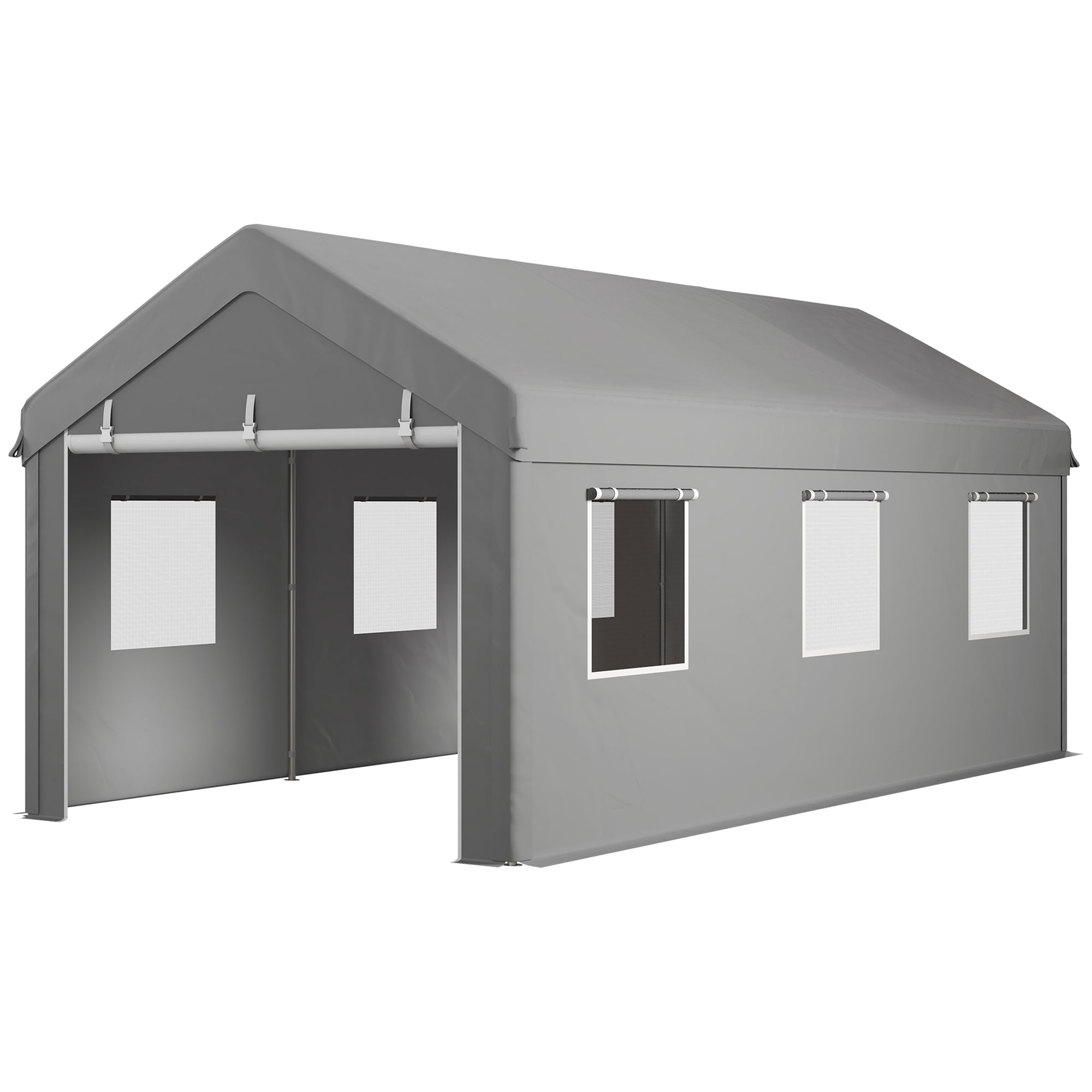 Outsunny Tente Garage Carport 6L x 2,95B x 2,78H m robustes feuerverzinktes günstig online kaufen