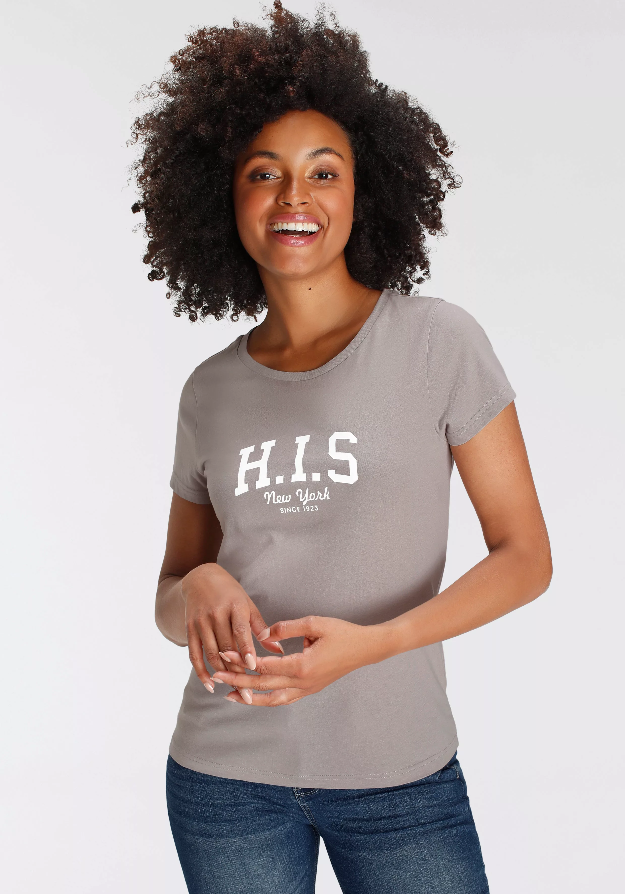 H.I.S T-Shirt mit Logo-Print vorne günstig online kaufen