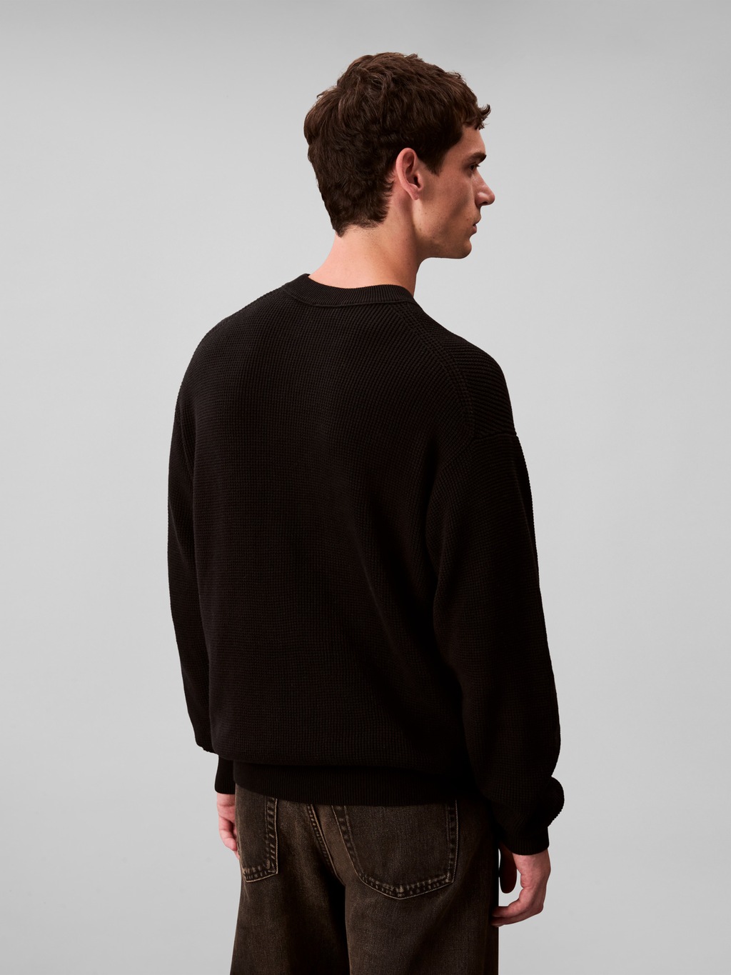 Calvin Klein Jeans Rundhalspullover "LS EZ COTTON WAFFLE CRWNK SWTR 9", Run günstig online kaufen