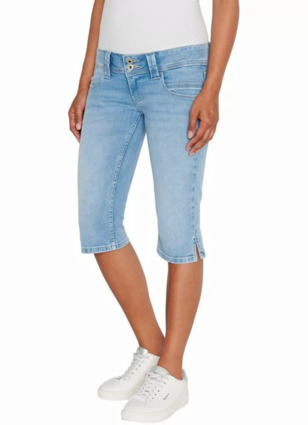 Pepe Jeans Damen Bermuda Short SLIM CROP LW - Slim Fit - Blau - Light Blue günstig online kaufen