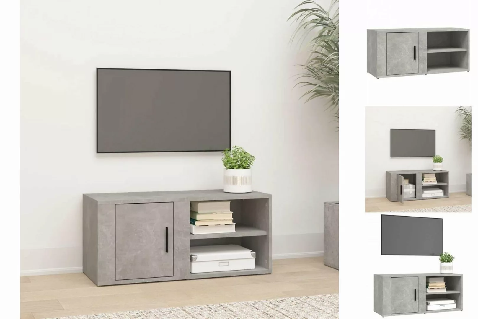 vidaXL TV-Schrank TV-Schrank Betongrau 80x31,5x36 cm Spanplatte TV-Lowboard günstig online kaufen