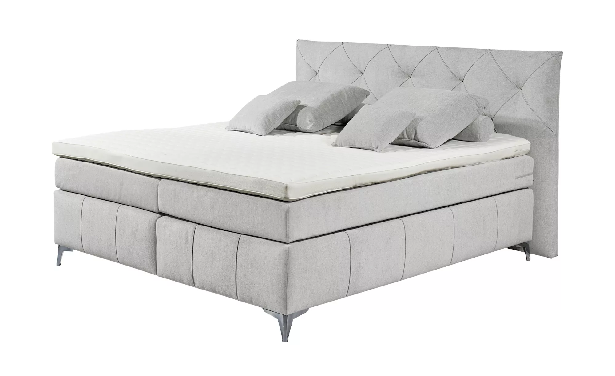 ED EXCITING DESIGN Boxspringliege (180 x 200 cm, Milton), Silber günstig online kaufen