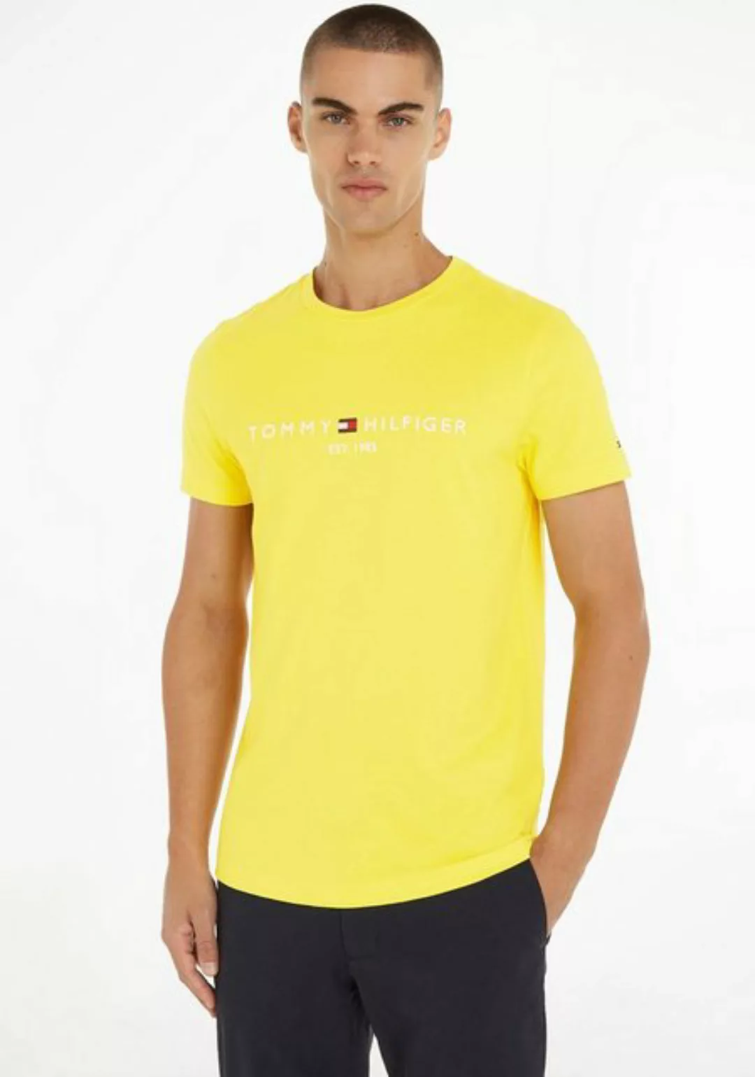 Tommy Hilfiger T-Shirt TOMMY LOGO TEE aus reiner, nachhaltiger Baumwolle günstig online kaufen